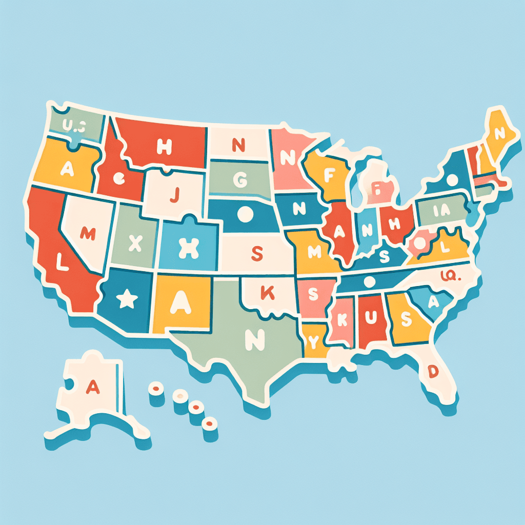Puzzle Piece States: US Map