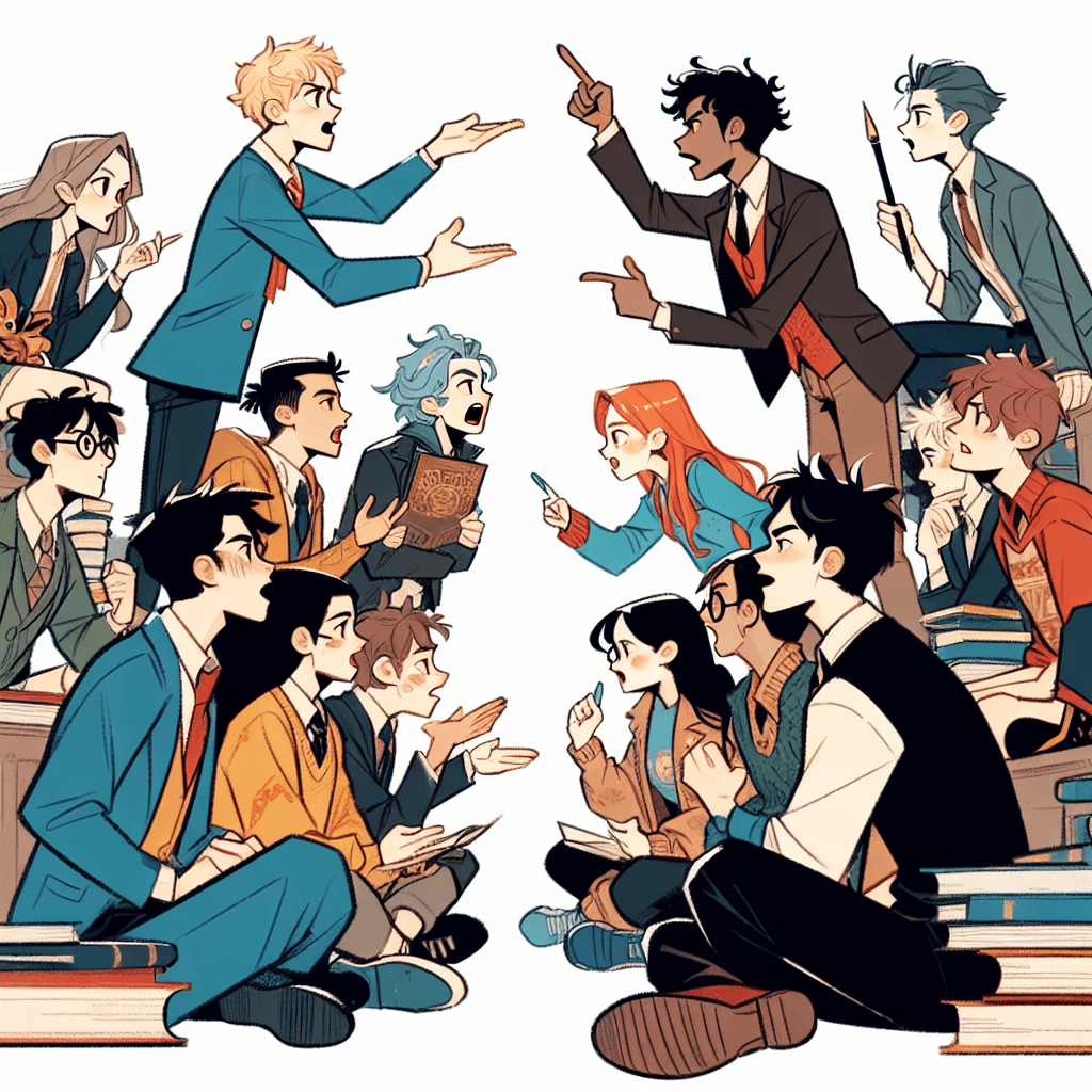 Cross-world Debates: Characters from Books Engage in Coming of Age Texts