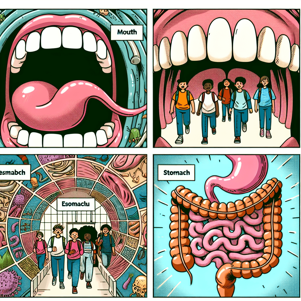 Digestive System Comic Strip Adventure