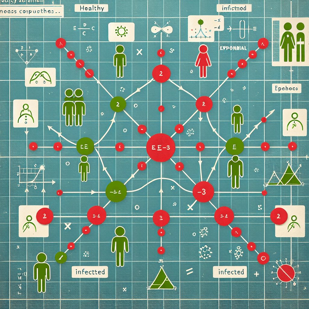 Epidemic Spread Simulation with Exponential Functions