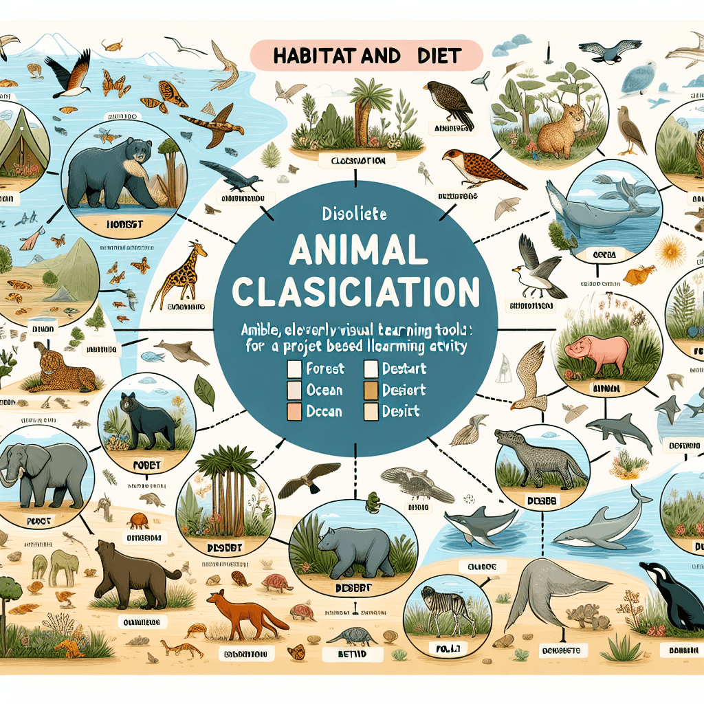 Animal Classification: Habitat and Diet Sorting with Diagrams